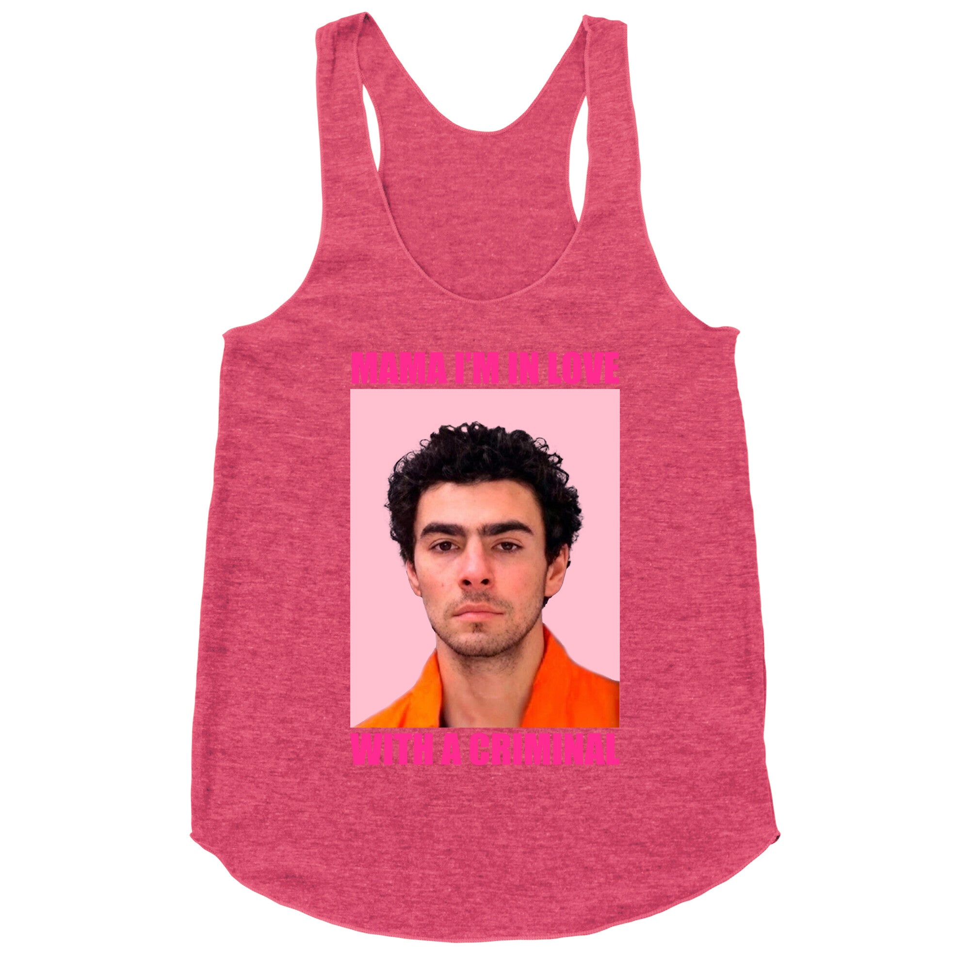 Luigi Mangione Mama Im In Love With A Criminal Valentines Day Racerback Tank